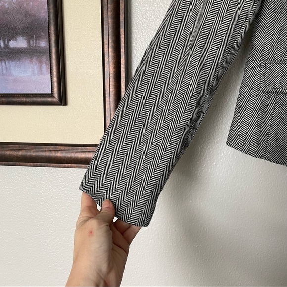 NWT Banana Republic Herringbone Removeable Tie Neck Jacket Wool Blend Gray Sz 8 - Picture 8 of 16
